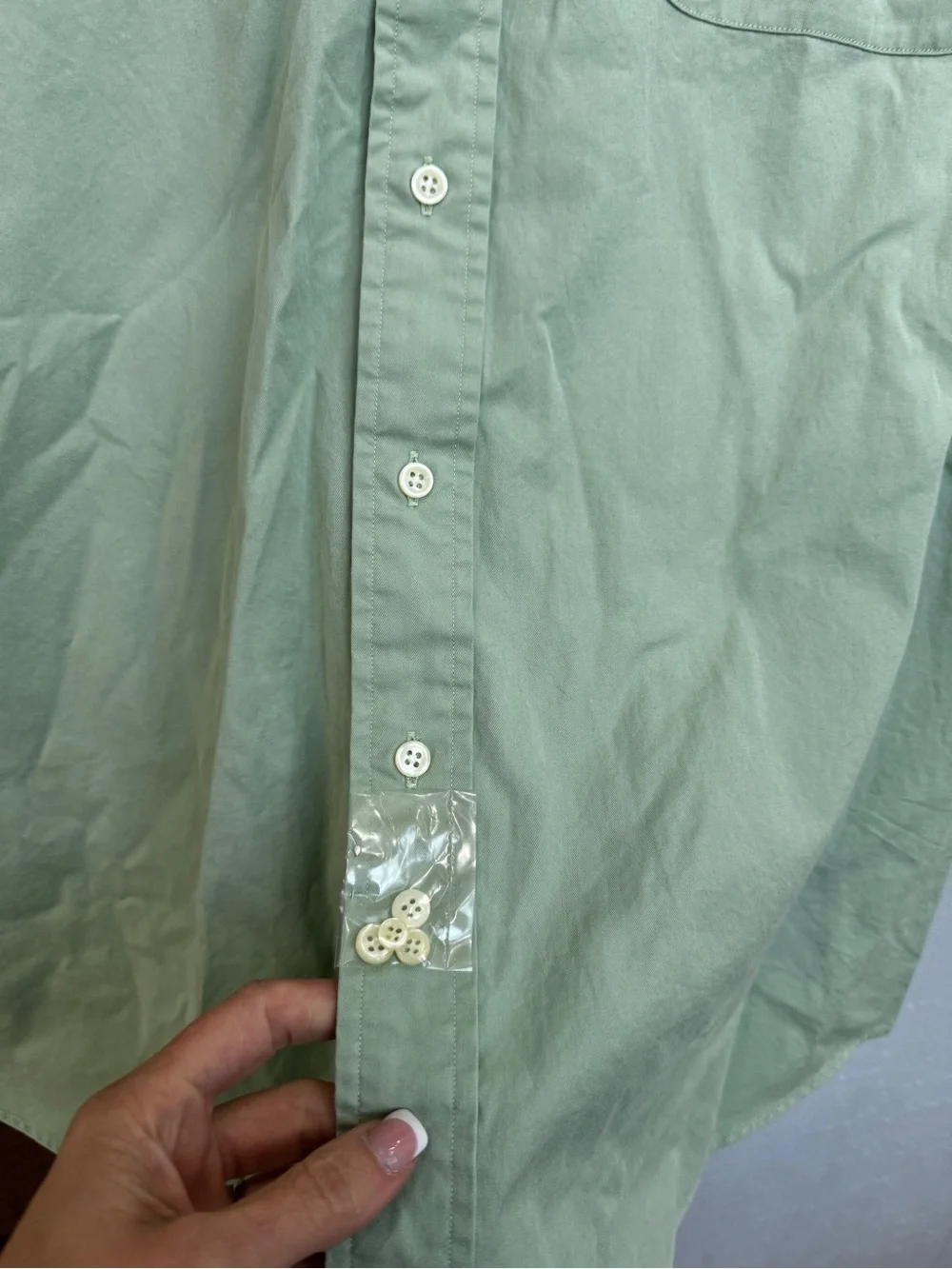 New Large Polo by Ralph Lauren Men's Light Green Oxford Button-Down Shirt - Picture 7 of 8